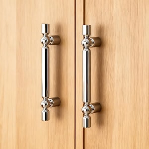 Silver Brass Cabinet Pull, Brass Closet Knob, Kitchen Drawer Knobs