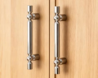 Silver Brass Cabinet Pull, Brass Closet Knob, Kitchen Drawer Knobs