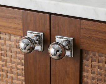 Silver Brass Cabinet Knob, Brass Drawer Handles, Modern Wardrobe Knobs