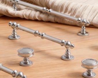 Brass Wardrobe Pull, Sideboard Pull Handles, Silver Dresser Knobs
