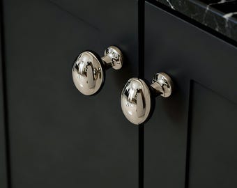 Silver Dresser Handle, Brass Cabinet Pulls, Modern Bathroom Knobs