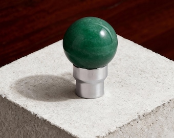 Grüner Aventurin Pull, Messing Schubladenknäufe, natürliche Kristall Knöpfe