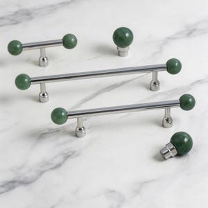 Natural Stone Pull, Brass Dresser Knobs, Bathroom Vanity Pull