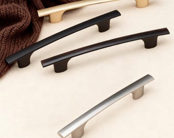 Matte Wardrobe Pull, Black Cabinet Handles, Sleek Drawer Handles