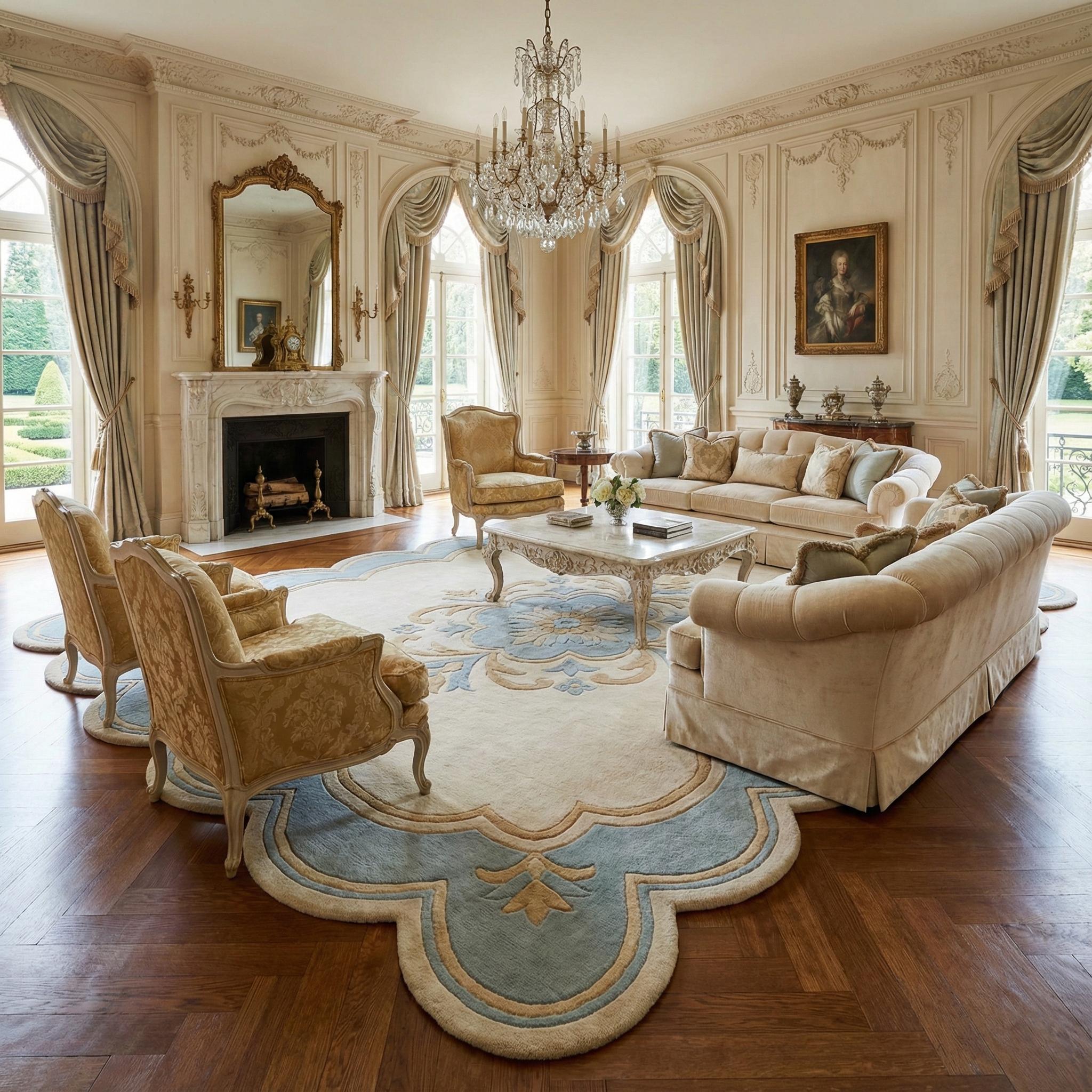 Classic Carved Design Bedroom Carpet for Luxury Home Décor , Bedroom ...