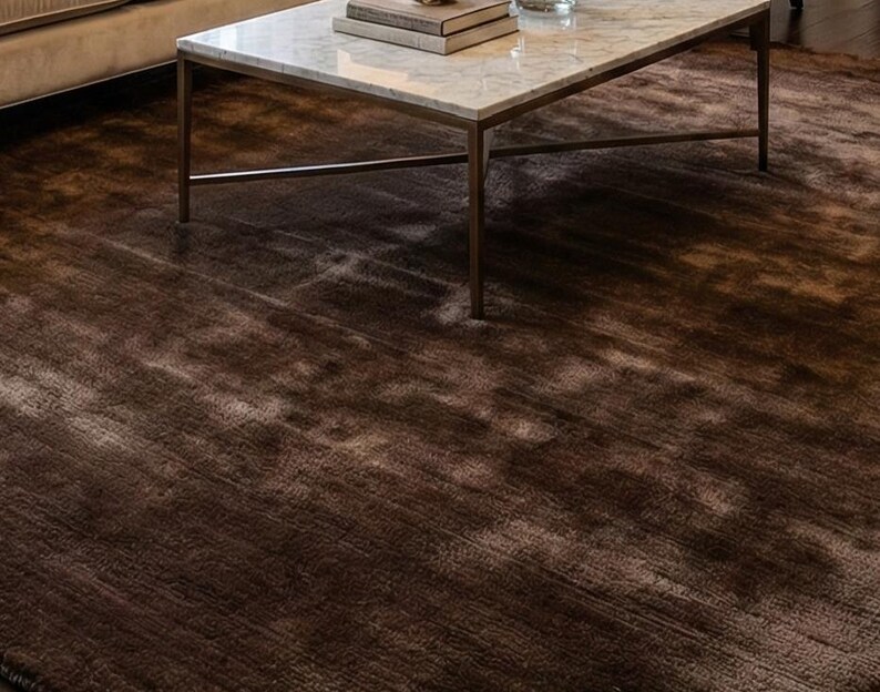 Deep Brown Rug Luxury Dark Brown Area Rug Soft Plush Modern Rug for Living Room ...