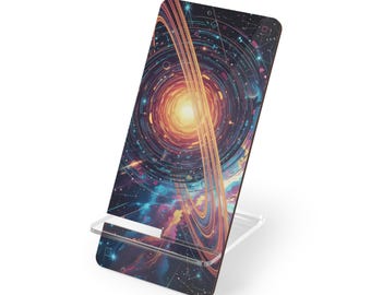 Cosmic Galaxy Art Phone Stand | Astral Space-Themed Mobile Display
