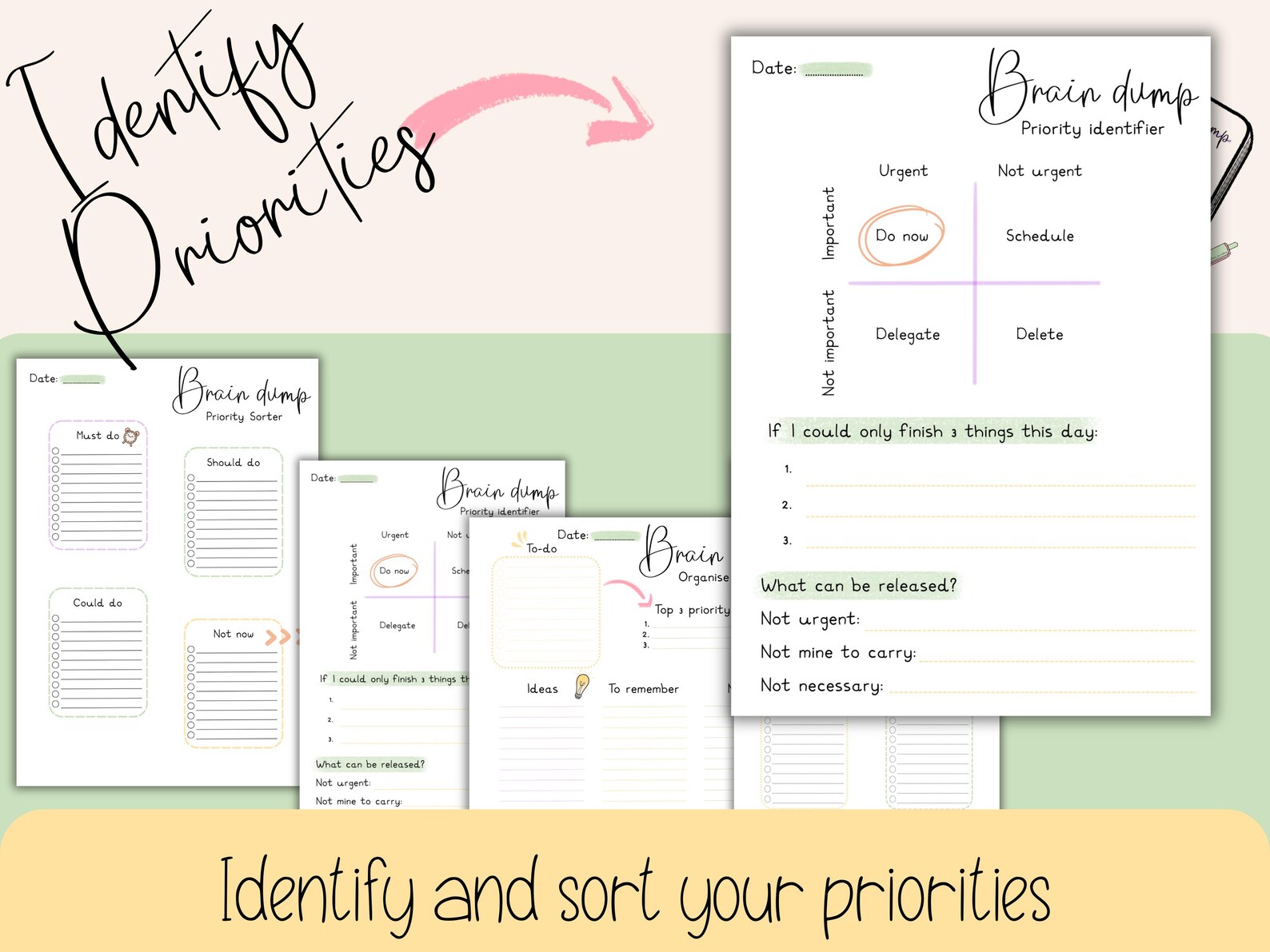 Brain Dump Planner Printable | ADHD Friendly Mental Clarity & Overwhelm ...