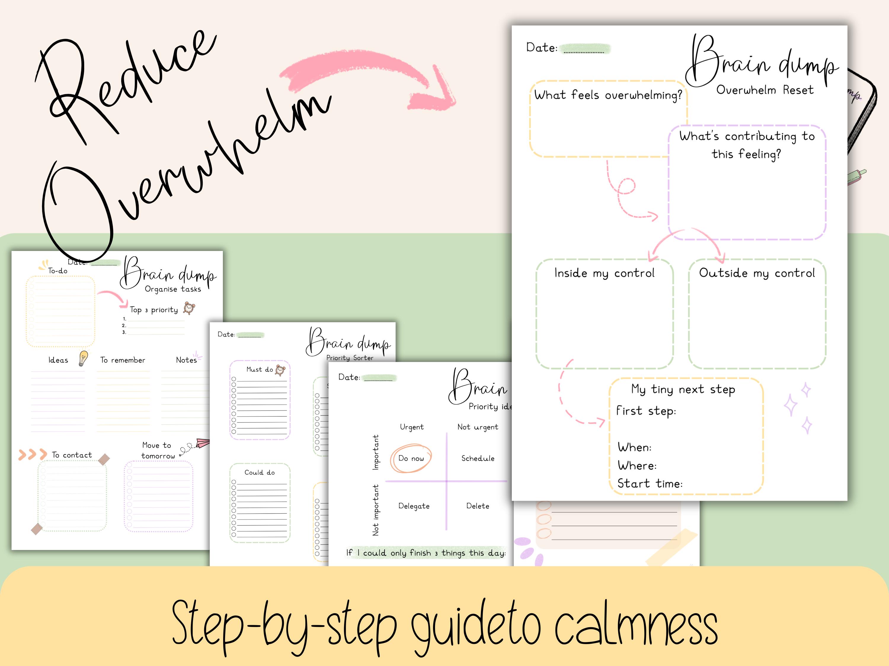 Brain Dump Planner Printable | ADHD Friendly Mental Clarity & Overwhelm ...