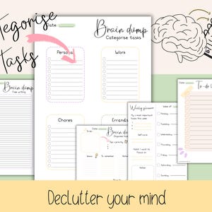 Brain Dump Planner Printable | ADHD Friendly Mental Clarity & Overwhelm ...