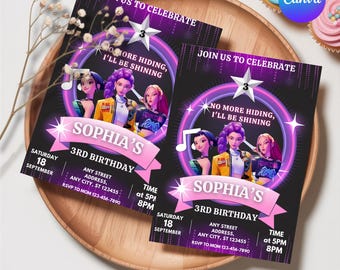 KPOP Demon Hunters Invitation, KPOP Demon Hunters Birthday invitation, EDITABLE K Pop Birthday Invitation, K Pop Warriors Invitation