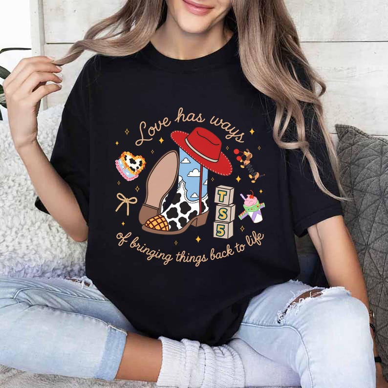 Vintage Toy Story Shirt, Toy Story 5 Friendship Shirt, Woody Buzz Lightyear Tee, Disneyland Toy Story Family Matching Tees Black