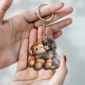 Viral Punch Monkey Wooden Keychain, Cute Baby Monkey with Plush Toy Gift, Emotional Gift for Animal Lovers product logo