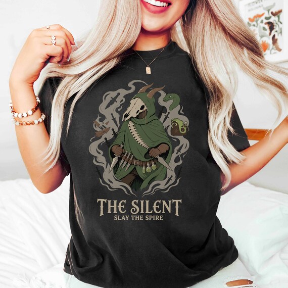 Slay The Spire Shirt, The Silent Game Tee, Dark Fantasy Rogue Like T-Shirt, Gamer Gift, Strategy Card Game Shirt, RPG Fan Apparel