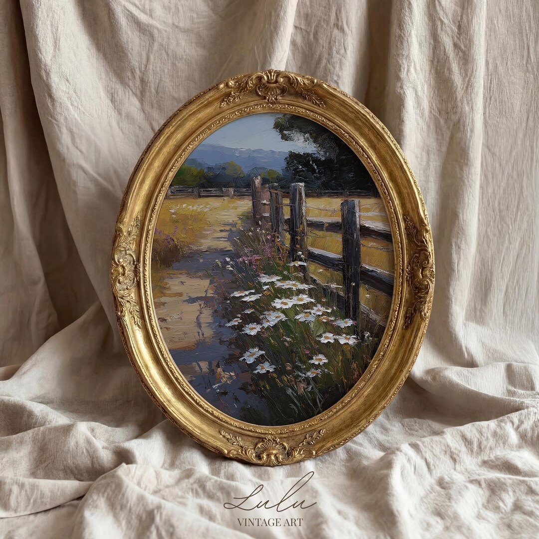 Countryside Path Wall Art | Rustic Fence Landscape | Cottage Style ...
