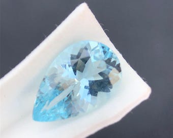 Natural Sky Blue Aquamarine Pear Cut, 11x7 MM 1.80 Carats Loose Faceted Gemstone