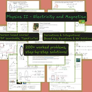 Physics II - Electricity & Magnetism - Full Course - 200+ Problems solved - Handwritten + Excalidraw + Latex - Notes