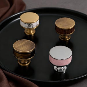 天然クリスタルノブ、ホワイトターコイズノブ、タイガーアイハンドル