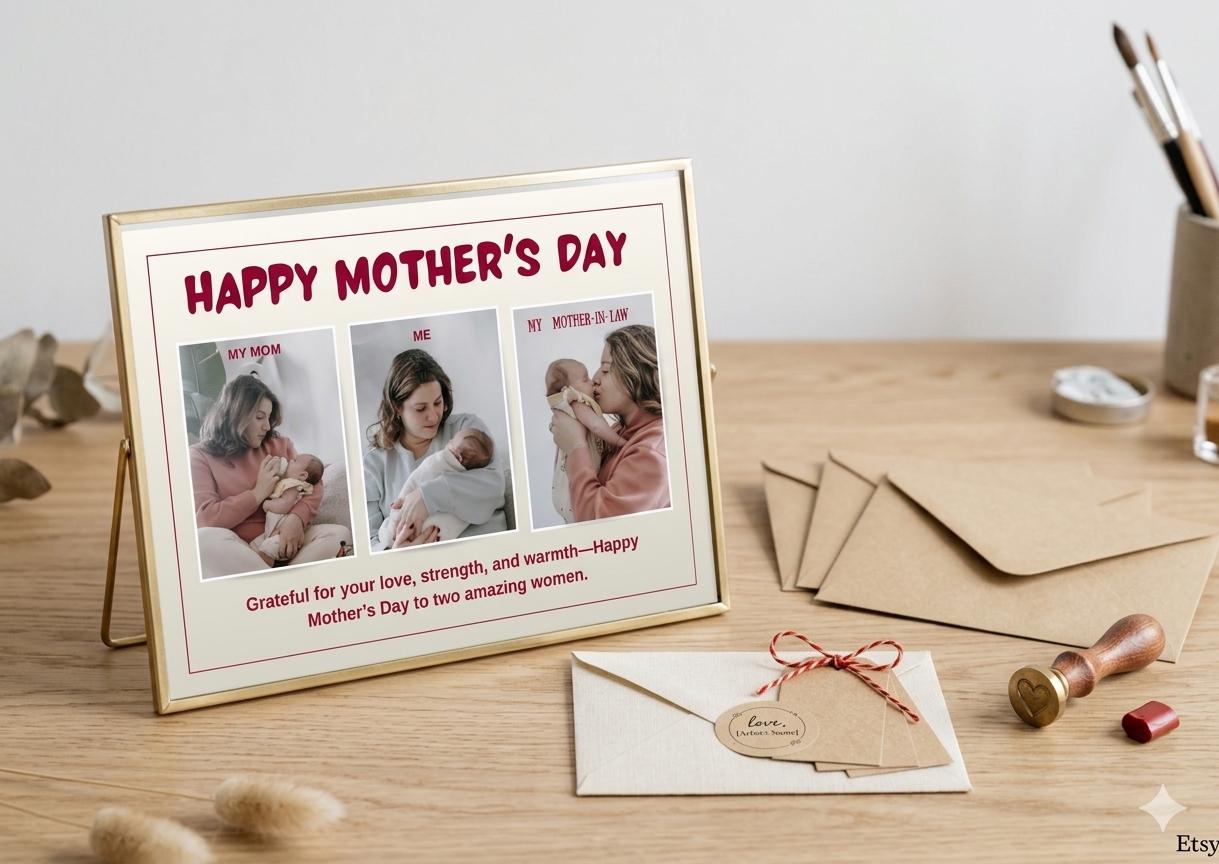 Editable Photo Mother's Day Card Template | Collage for Mom (canva ...