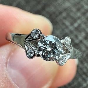Authentic Carter Natural Diamond & Solid Platinum Ballerina Ring
