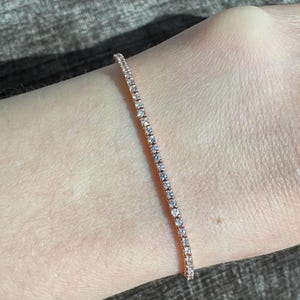 14k Solid Rose Gold Natural Diamond Tennis Bracelet