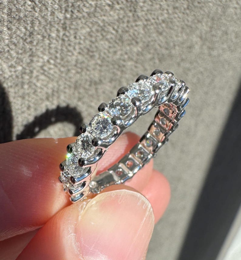 Beautiful Solid 14K White Gold 2.05 CTW Natural Diamond Eternity/Wedding Band