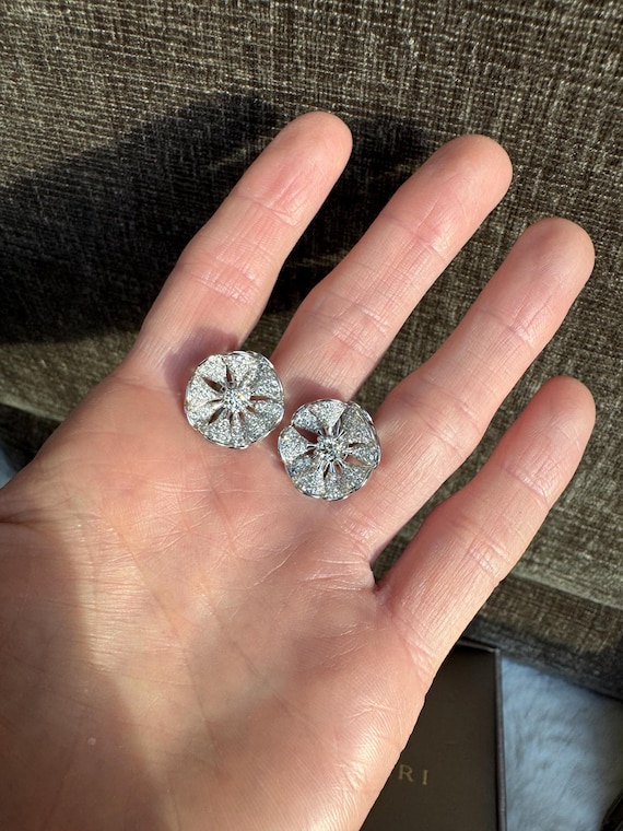 Vintage Authentic Bulgari Divas Dream Diamond Flower Earrings