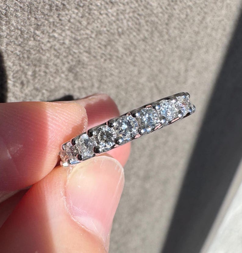 Beautiful Solid 14K White Gold 2.05 CTW Natural Diamond Eternity/Wedding Band