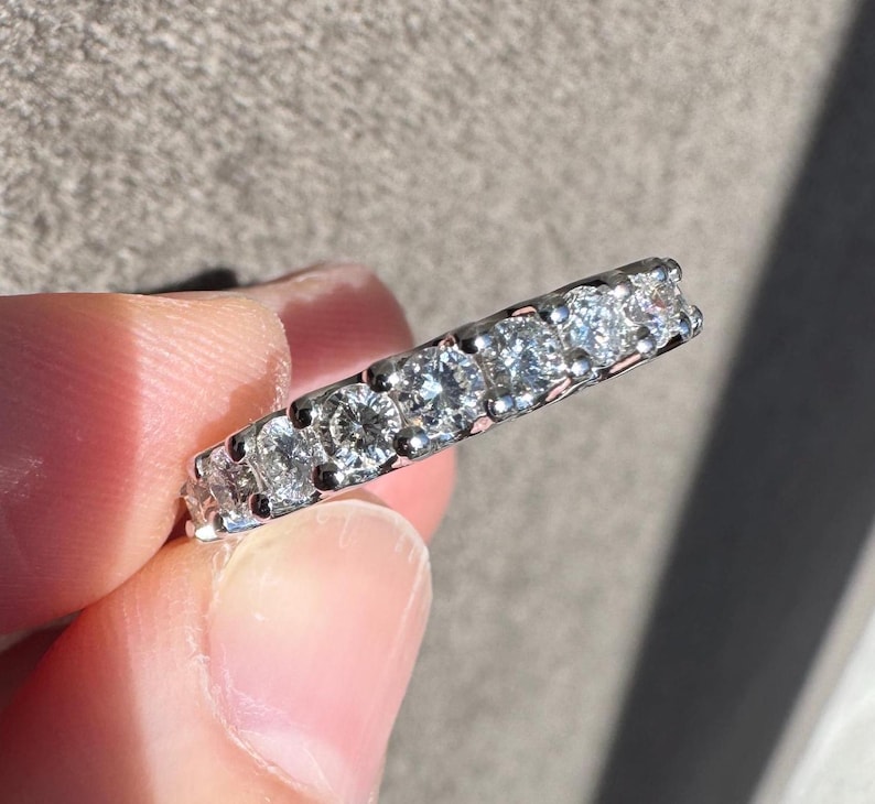 Beautiful Solid 14K White Gold 2.05 CTW Natural Diamond Eternity/Wedding Band
