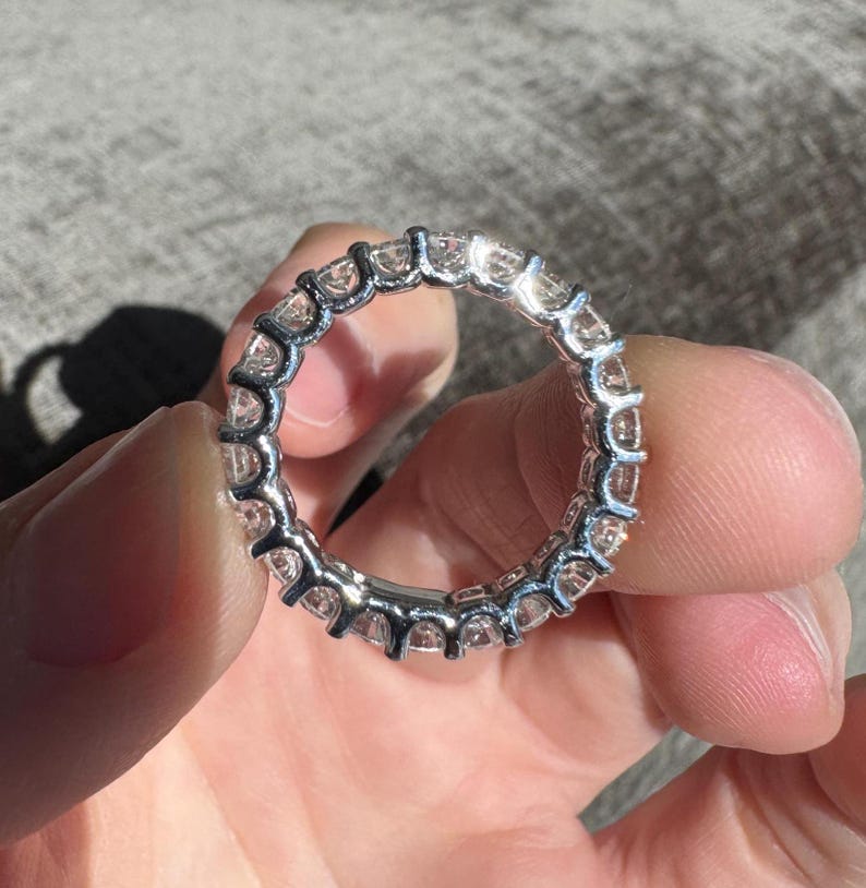 Beautiful Solid 14K White Gold 2.05 CTW Natural Diamond Eternity/Wedding Band