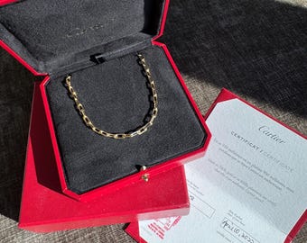 Authentic Cartier Santos Necklace 18k Yellow Gold 22” Chain | Small Model