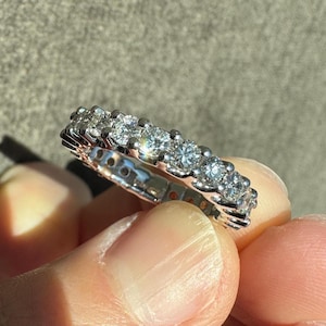 Beautiful Solid 14K White Gold 2.05 CTW Natural Diamond Eternity/Wedding Band
