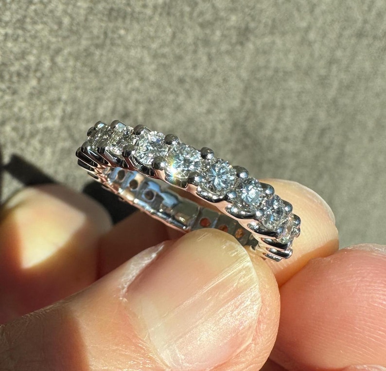Beautiful Solid 14K White Gold 2.05 CTW Natural Diamond Eternity/Wedding Band