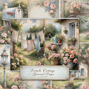 Cottage Garden Journal Pages, Printable Junk Journal Kit, Shabby Chic ...