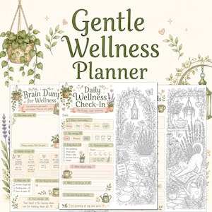 ADHD Wellness Planner — Mood Check-In, Brain Dump and Coloring Pages for Neurodivergent Brains