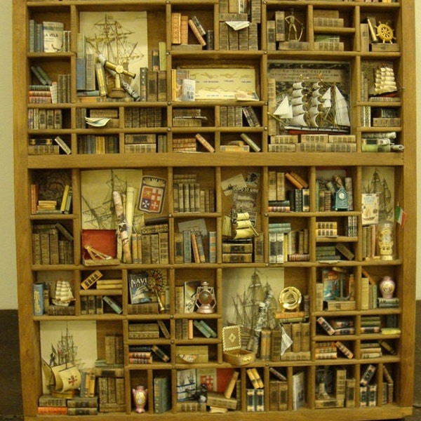 Miniature Library miniature thematic " nautical science"