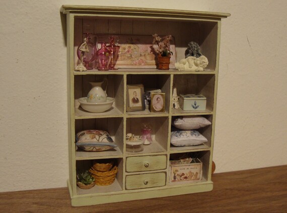 1//12 Dollhouse Miniature Living Room Furniture Wooden Wine Cabinet Walnut
