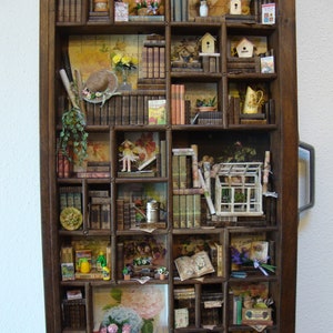 OOAK Miniature minilibrary  thematic  "hobby gardening"