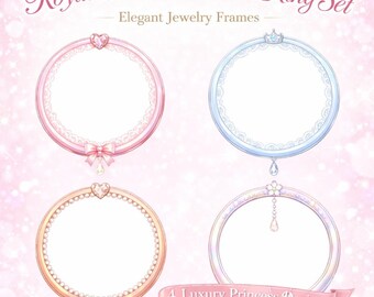 Icon Ring Frame PNG – Elegantes Prinzessinnen-Profil-Icon-Set (4 Designs)