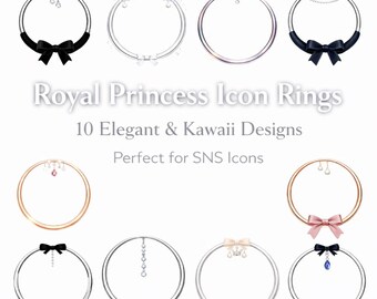 Icon Ring Frame PNG – Ribbon Pearl Jewel Profil-Icon-Set (10 Designs)