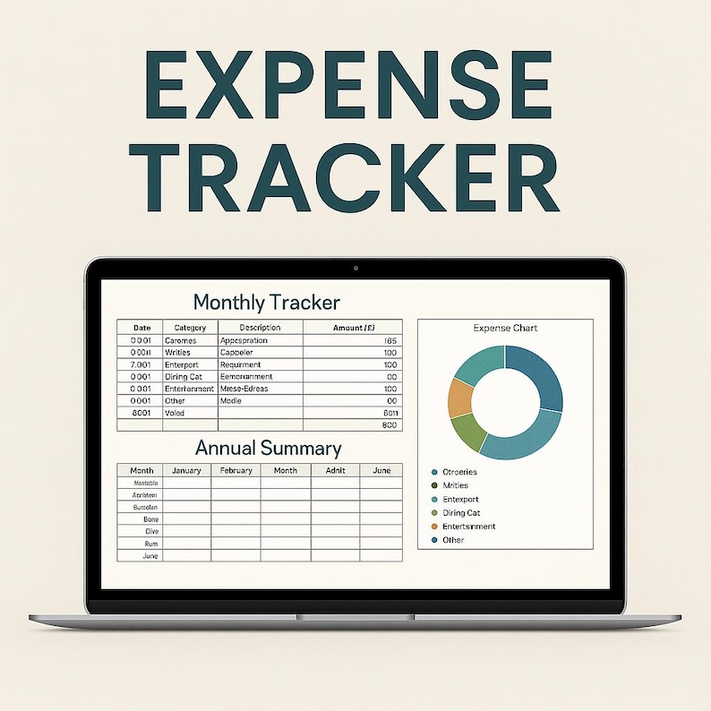 Expense Tracker Excel Expense Spreadsheet Monthly Annual Spending