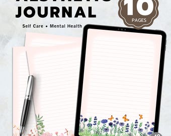 Mental Health Journal Printable, Self Care Planner PDF, Anxiety Relief Workbook, Aesthetic Daily Journal, Digital Download