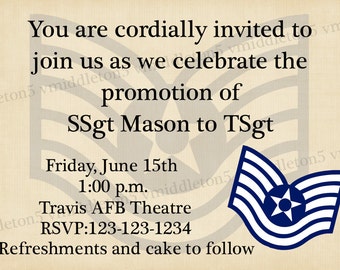 items similar to military promotion party invitation any branch any