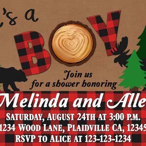 Lumberjack Baby Shower Printable Invitation - Etsy