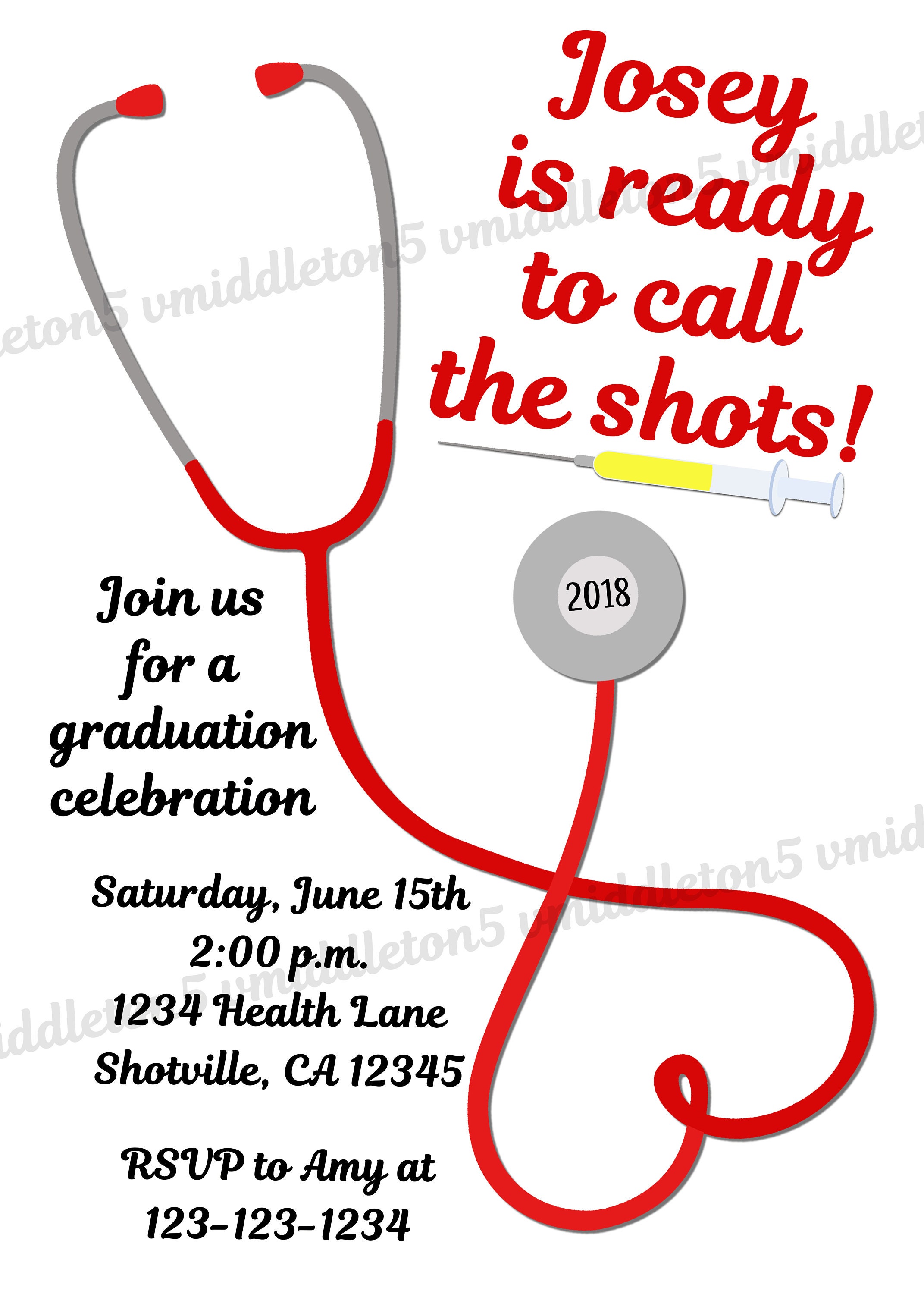 Nursing Graduation Invitation Printable - Etsy