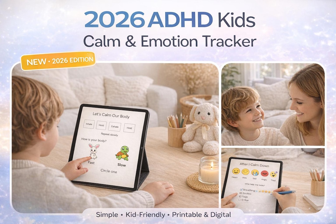 2026 ADHD Kids Digital Planner | Fun Focus Calendar Goodnotes, iPad - Etsy
