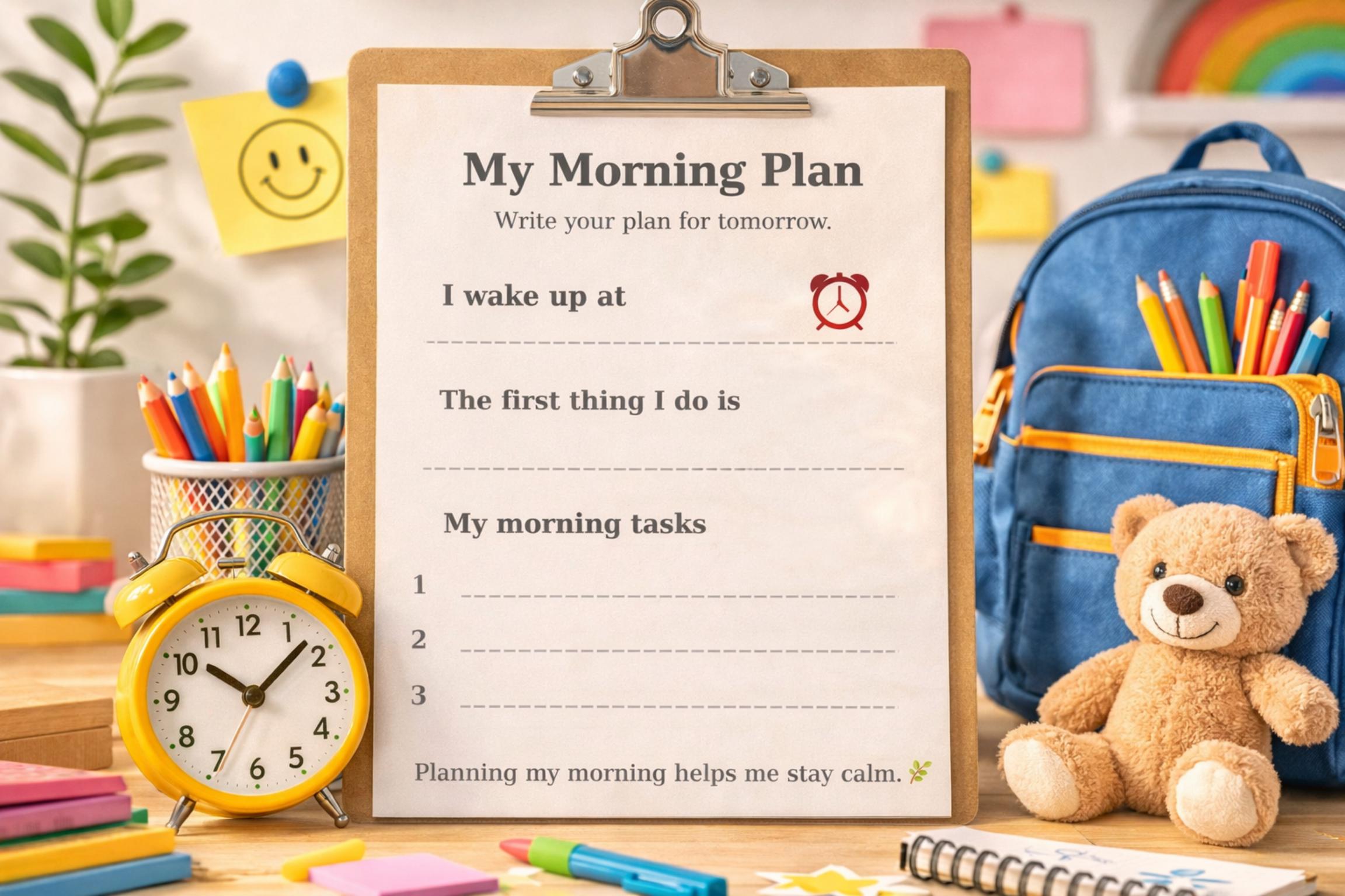 ADHD Morning Routine Chart Printable | Kids Visual Routine for School ...