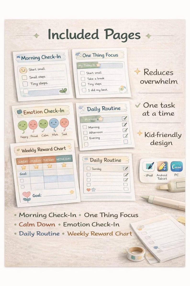 2026 ADHD Planner | Kids & Adult Daily Focus | Digital Download | - Etsy