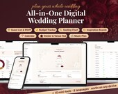 Wedding Planner All-in-One | Wedding Tracker and Checklist | Budget, Guest List, Seating Chart, Venue & Honeymoon