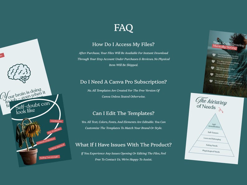 Therapist Instagram Templates, Mental Health Canva Posts, Psychology Social Media Kit bild 7